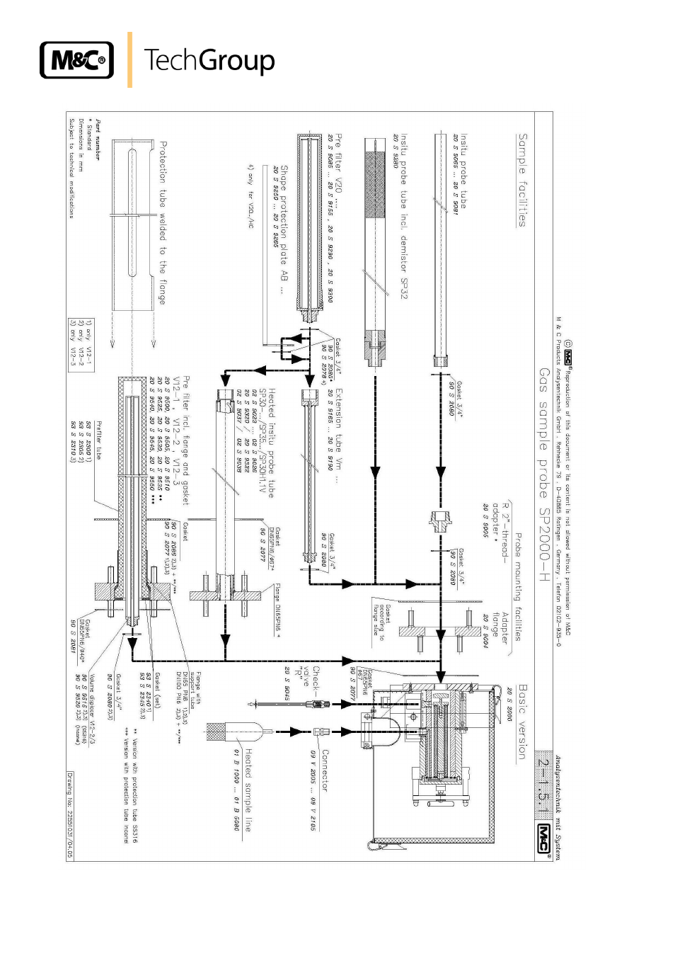 Figure 10, Sample tubes and pre filter | M&C TechGroup SP2200-H_C_I_BB_F Operator's manual User Manual | Page 26 / 29