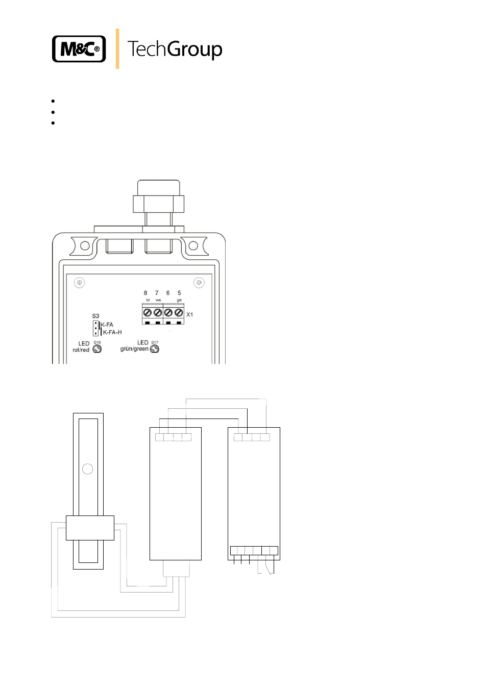 Figure 2, Electrical connection of the pre-amplifier k-fa-h, Figure 3 | Electrical connection fa1-h | M&C TechGroup FA1-H Operator's manual User Manual | Page 12 / 15