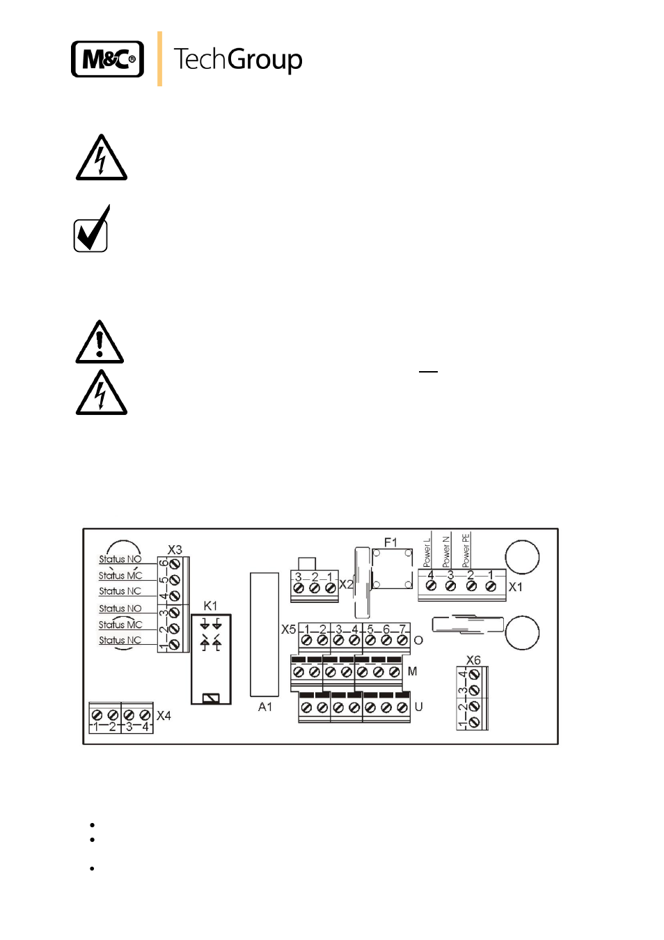 Electrical connections, Figure 5, Electrical sockets alarm contact | M&C TechGroup ECM Series Operator's manual User Manual | Page 13 / 25