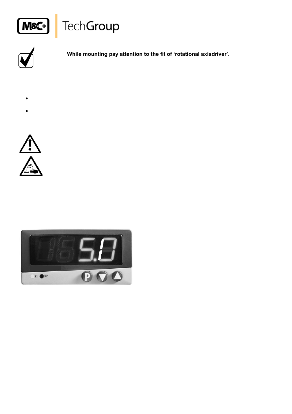Cleaning the pump head, Changing the set value, Changing the temperature alarm window | Figure 7, Front view of the temperature controller | M&C TechGroup ECM Series Operator's manual User Manual | Page 18 / 25