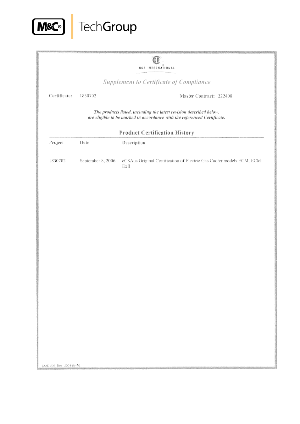 M&C TechGroup ECM Series Operator's manual User Manual | Page 25 / 25