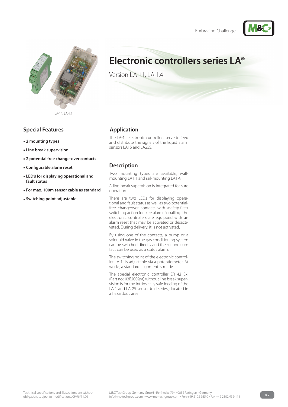 M&C TechGroup LA-1.4 Data sheet User Manual | 2 pages