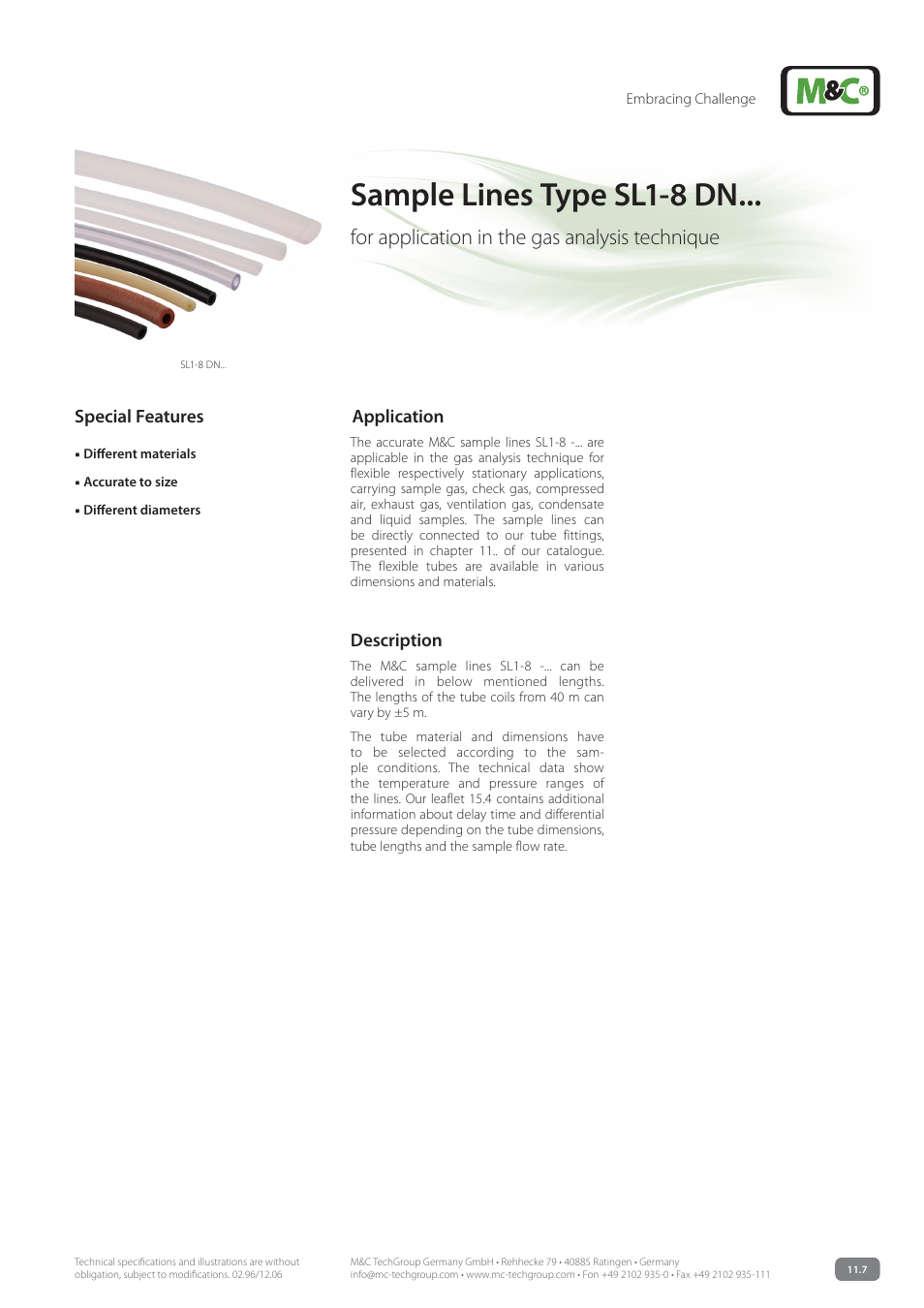 M&C TechGroup SL1-8 DN... Data sheet User Manual | 2 pages