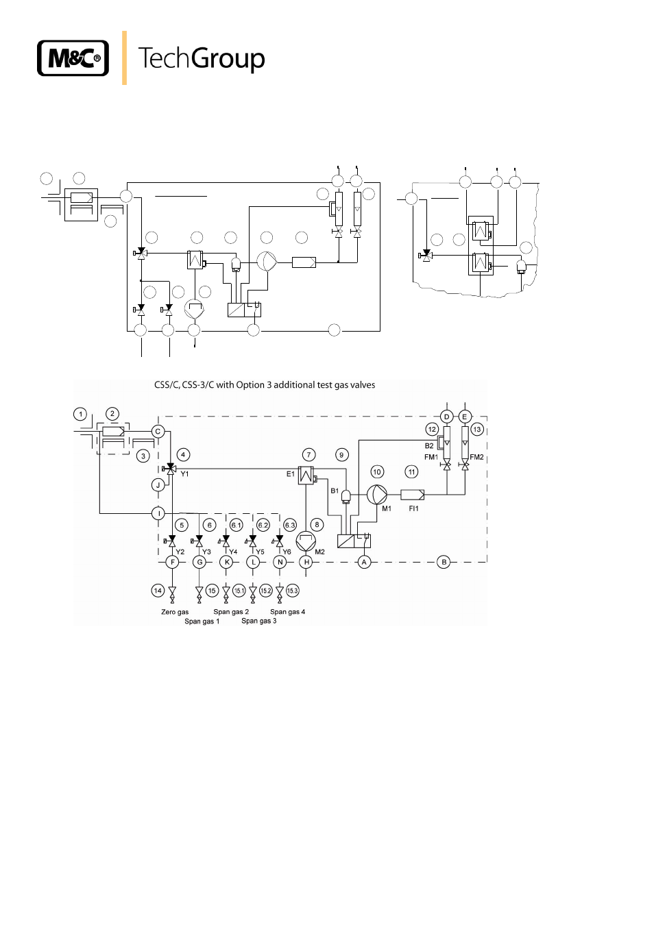Function, Figure 6, Gas flow schematic | 9function, Figure 6 gas flow schematic | M&C TechGroup CSS Series Operator's manual User Manual | Page 16 / 41