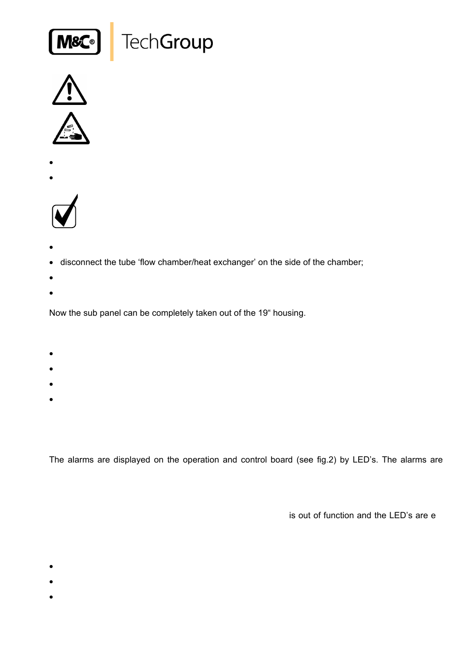 Alarms and elimination, Voltage loss | M&C TechGroup CSS Series Operator's manual User Manual | Page 33 / 41