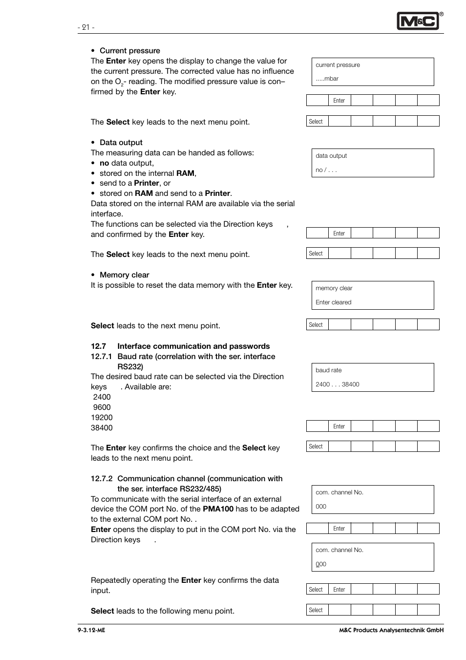 M&C TechGroup PMA 100 Operator's manual User Manual | Page 21 / 35