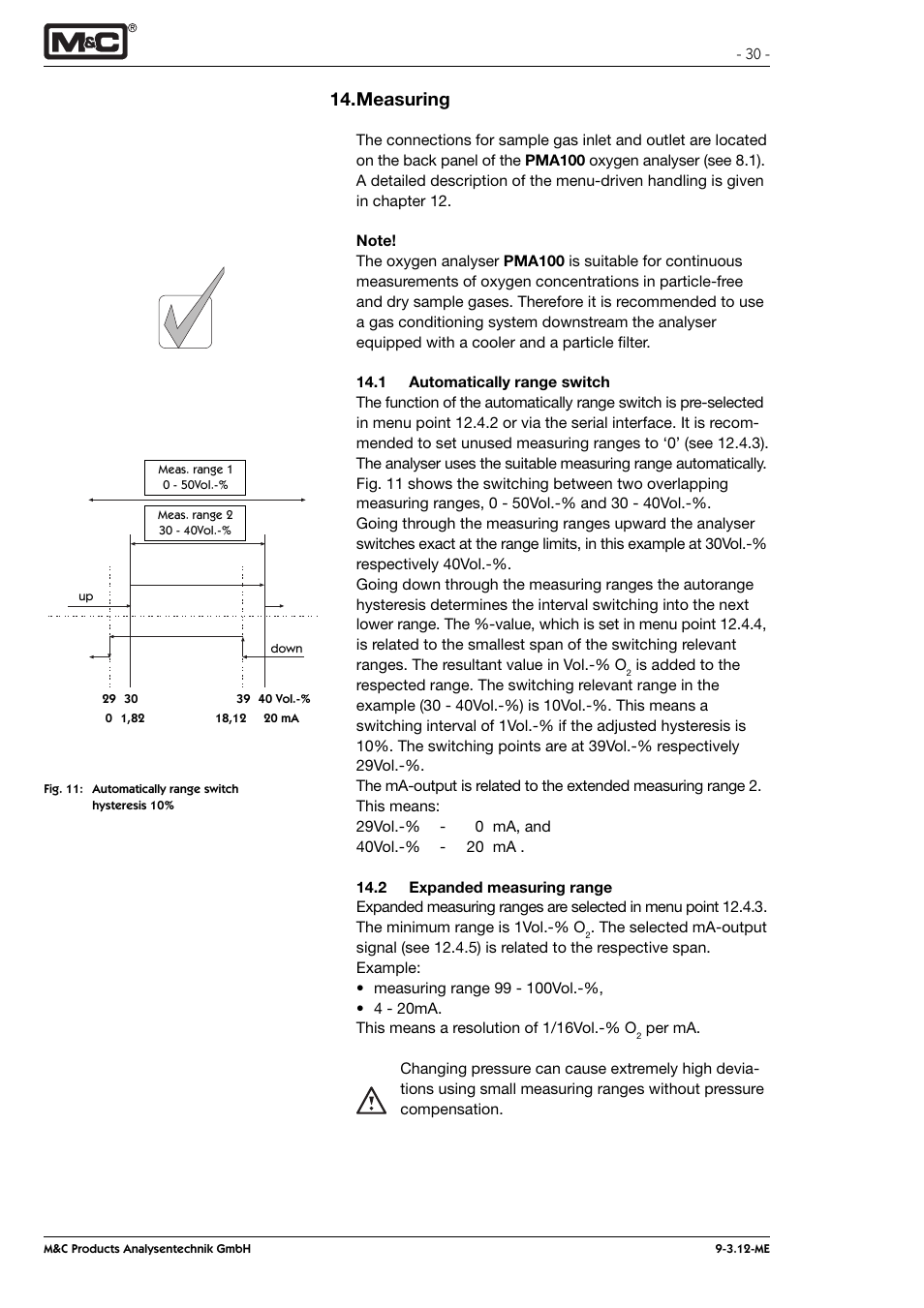Measuring | M&C TechGroup PMA 100 Operator's manual User Manual | Page 30 / 35