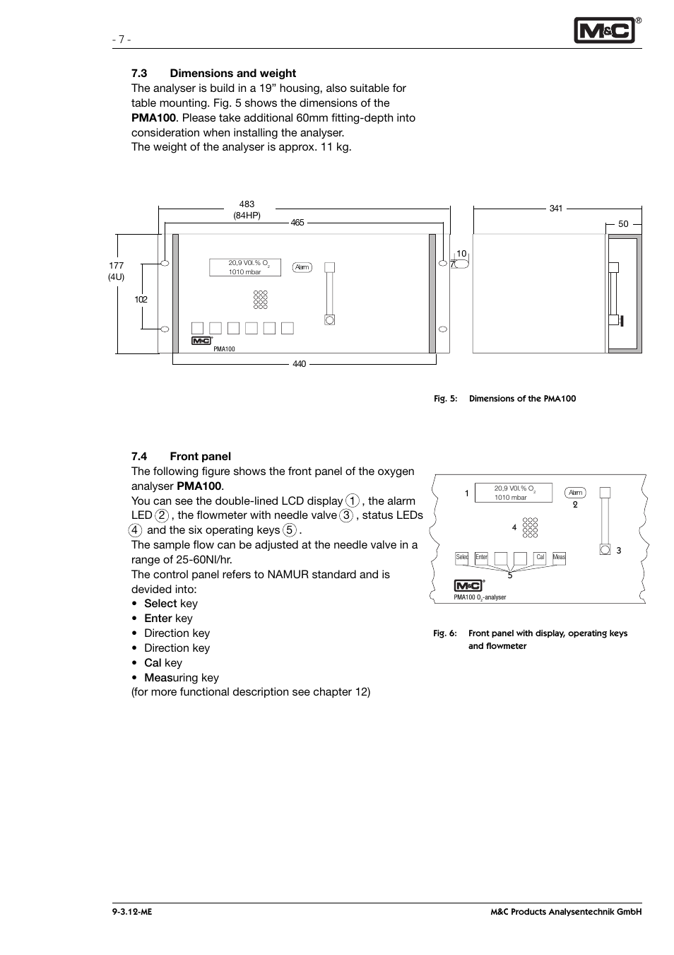 M&C TechGroup PMA 100 Operator's manual User Manual | Page 7 / 35