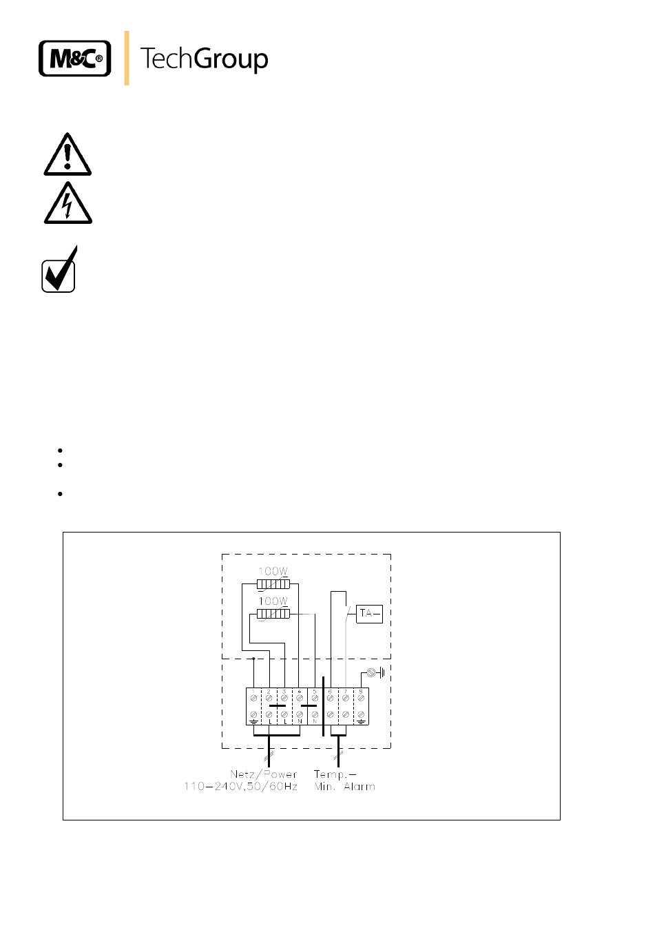 Electrical connection, Figure 1, Electrical connection diagram | M&C TechGroup SP2100-H Operator's manual User Manual | Page 12 / 16