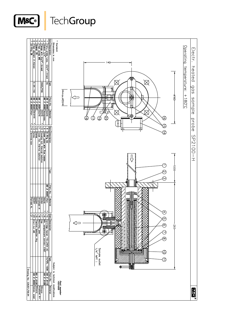 Figure 3, Dimensions and mechanical construction sp2100-h | M&C TechGroup SP2100-H Operator's manual User Manual | Page 16 / 16