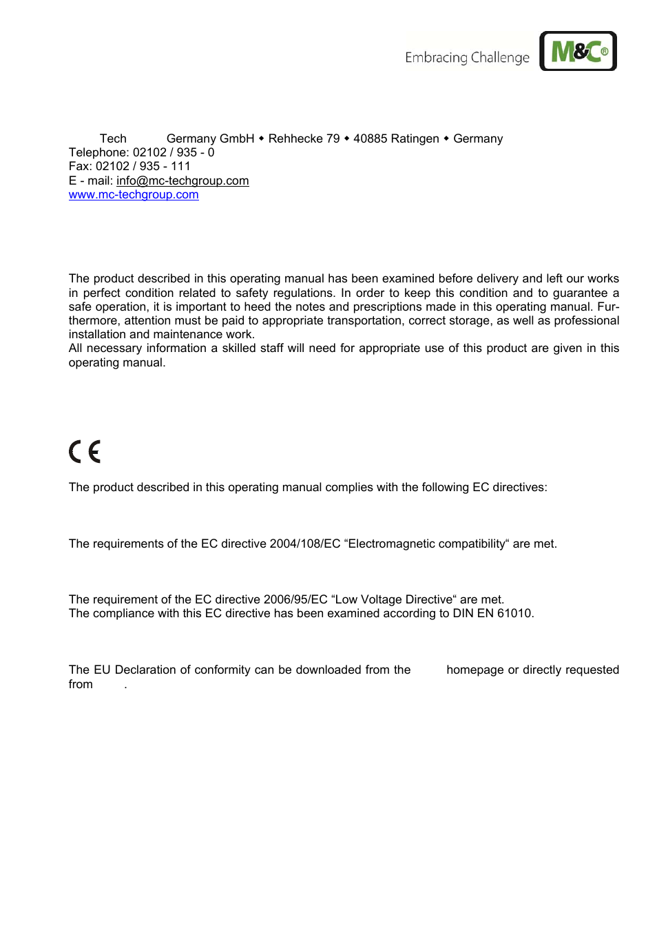 M&C TechGroup SP2400-H Operator's manual User Manual | Page 5 / 53