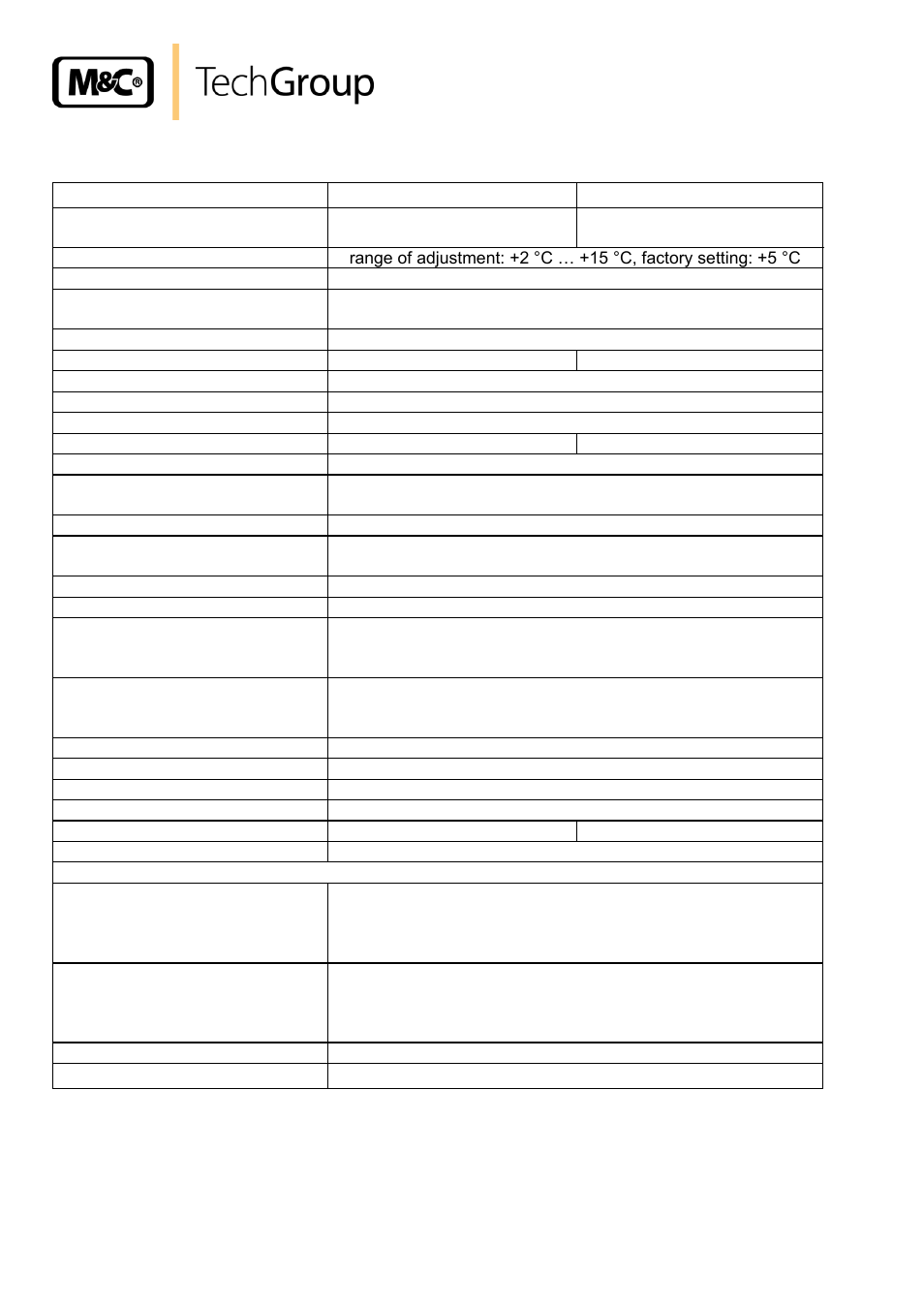 Technical data | M&C TechGroup SS-5_3 Operator's manual User Manual | Page 8 / 22