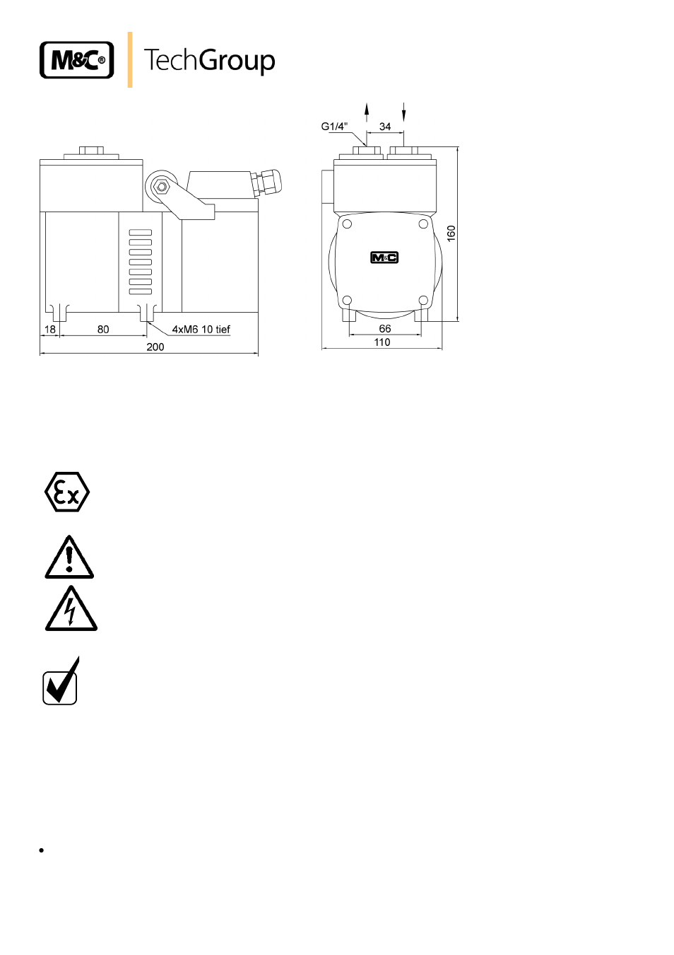 Electrical, Figure 7, Dimensions (mm) pump mp47 | M&C TechGroup MP47_D Operator's manual User Manual | Page 14 / 22