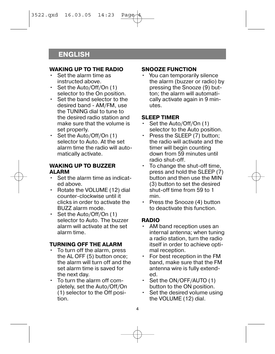 English | Vitek VT-3522 User Manual | Page 5 / 52