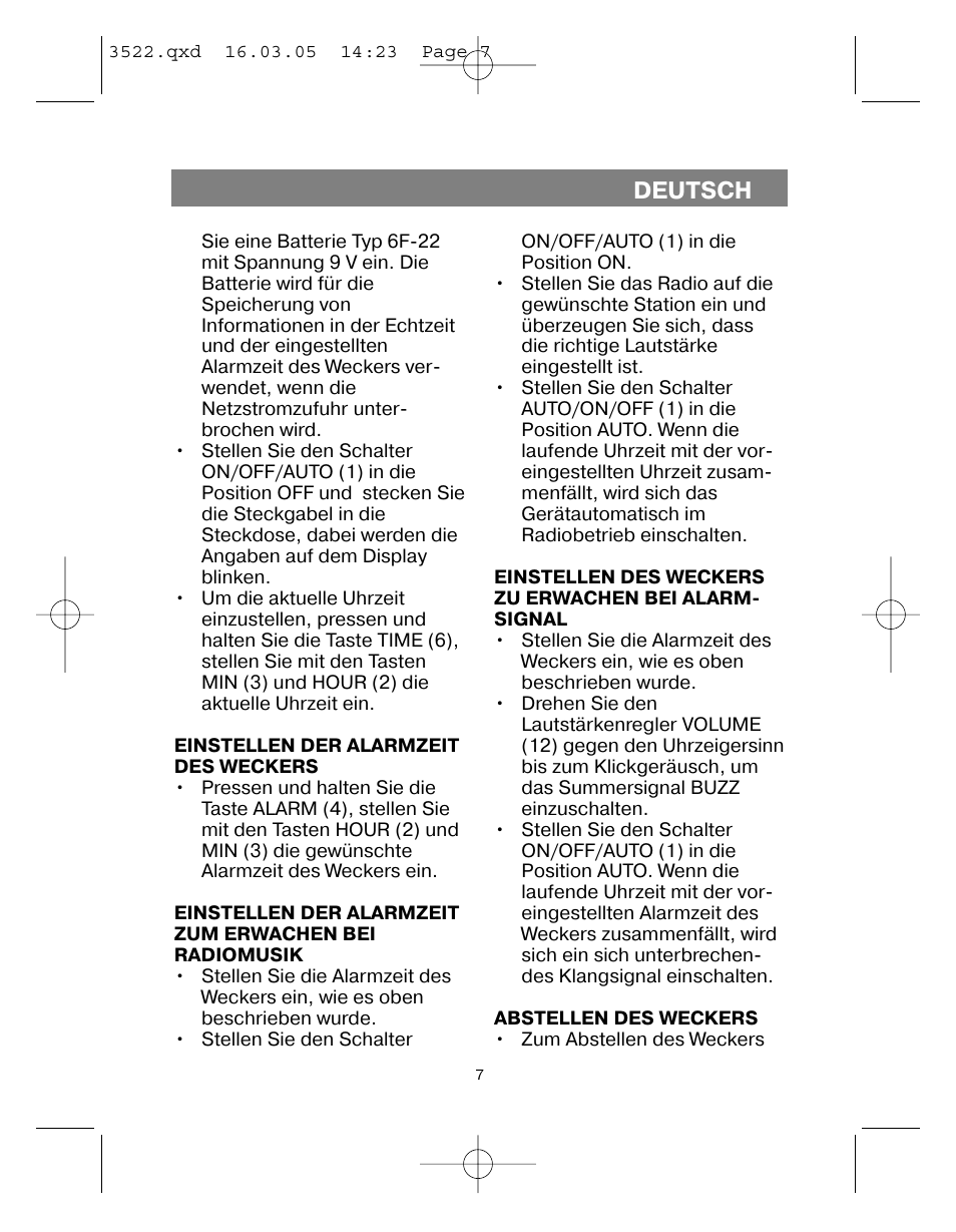 Deutsch | Vitek VT-3522 User Manual | Page 8 / 52