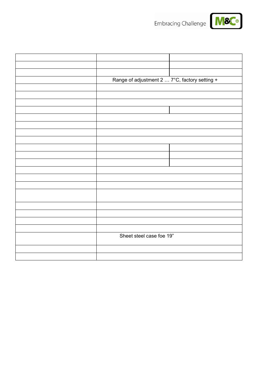 Technical data | M&C TechGroup CSS-V2 Operator's manual User Manual | Page 10 / 31