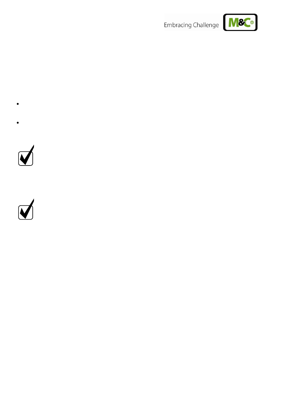 Receipt of marchendise and storage, Installation instructions | M&C TechGroup CSS-V2 Operator's manual User Manual | Page 14 / 31