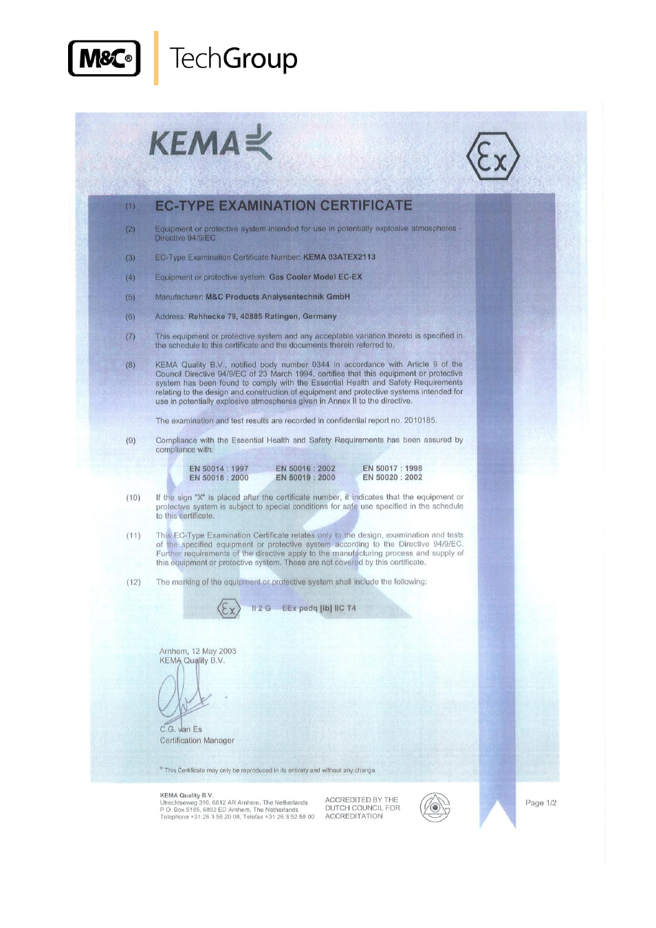 M&C TechGroup EC-EX Operator's manual User Manual | Page 31 / 33