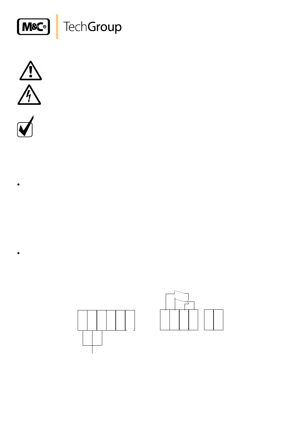 Electrical connections, Figure 5, Terminals for mains supply and temperature alarm | M&C TechGroup ECP20-2 Operator's manual User Manual | Page 14 / 25