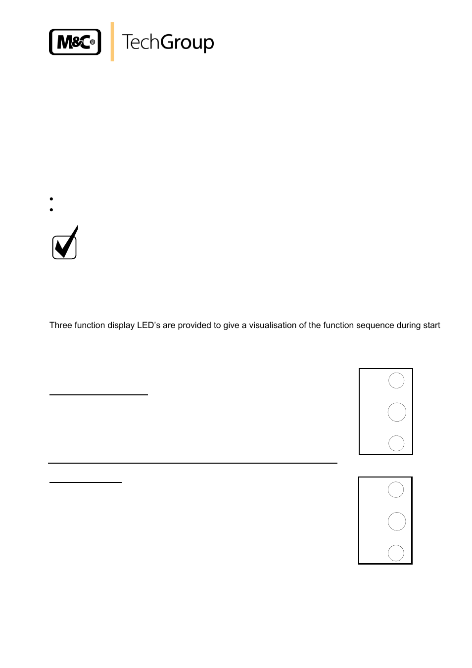 Starting, Function sequence and led function display | M&C TechGroup ECP20-2 Operator's manual User Manual | Page 15 / 25