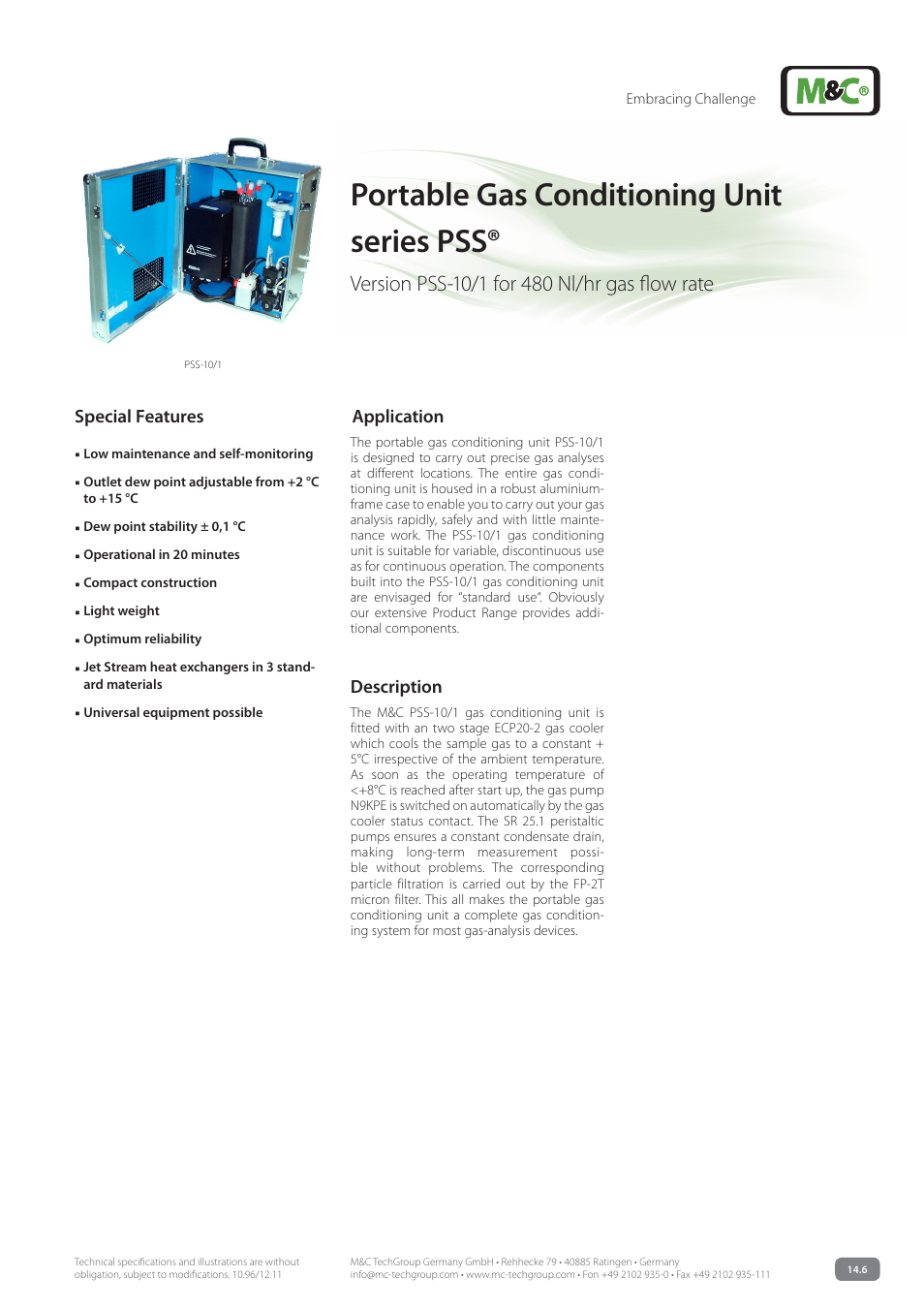 M&C TechGroup PSS-10_1 Data sheet User Manual | 3 pages