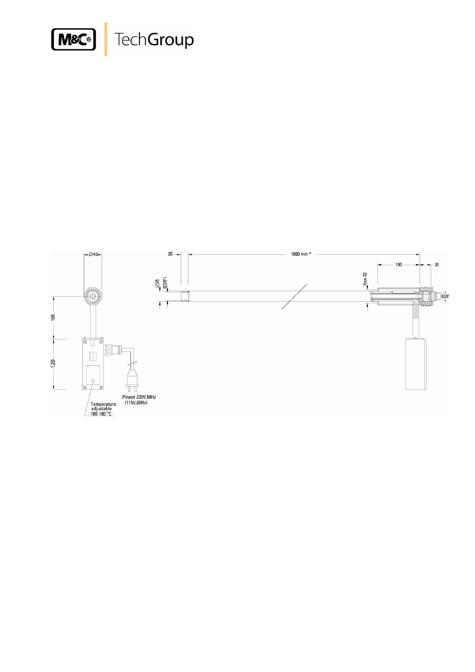 Application, Description, Temperature controller | Figure 1, Dimensions sp34-h | M&C TechGroup SP34-H2 Operator's manual User Manual | Page 7 / 10