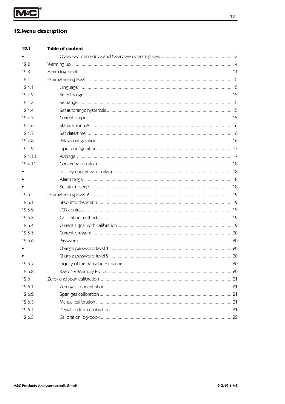 M&C TechGroup PMA 100-L Operator's manual User Manual | Page 12 / 30
