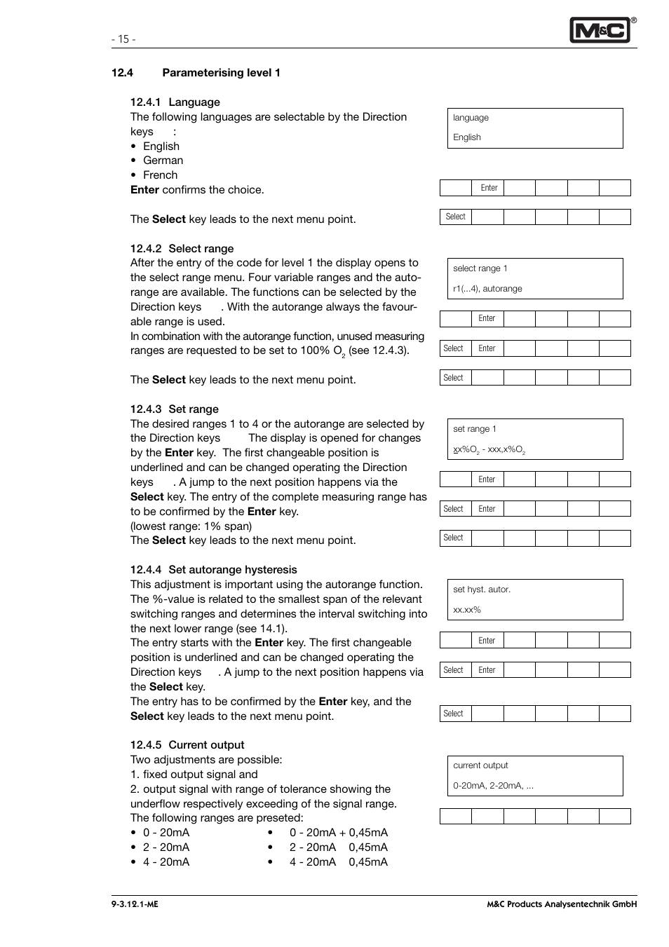 M&C TechGroup PMA 100-L Operator's manual User Manual | Page 15 / 30