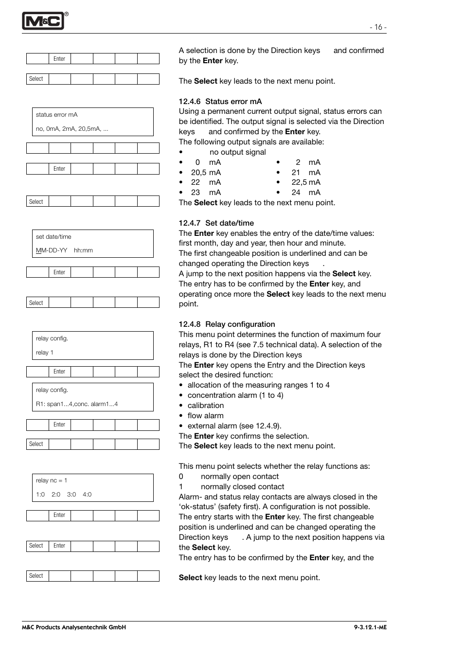 M&C TechGroup PMA 100-L Operator's manual User Manual | Page 16 / 30