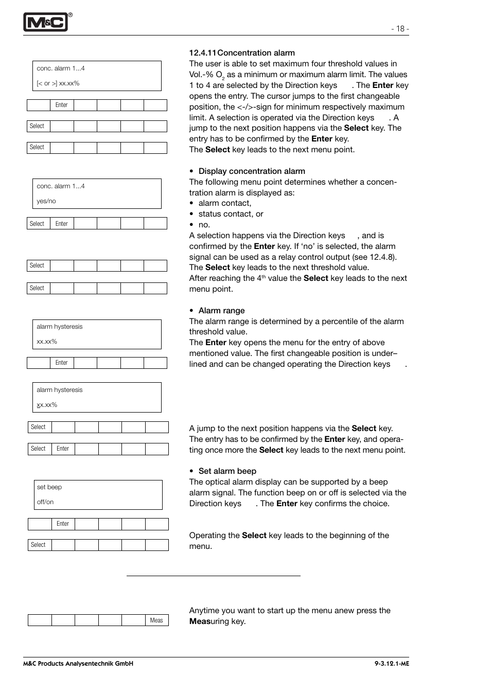 M&C TechGroup PMA 100-L Operator's manual User Manual | Page 18 / 30