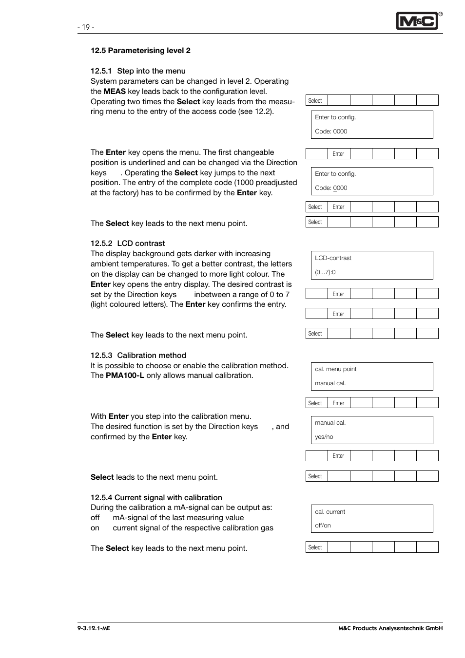 M&C TechGroup PMA 100-L Operator's manual User Manual | Page 19 / 30