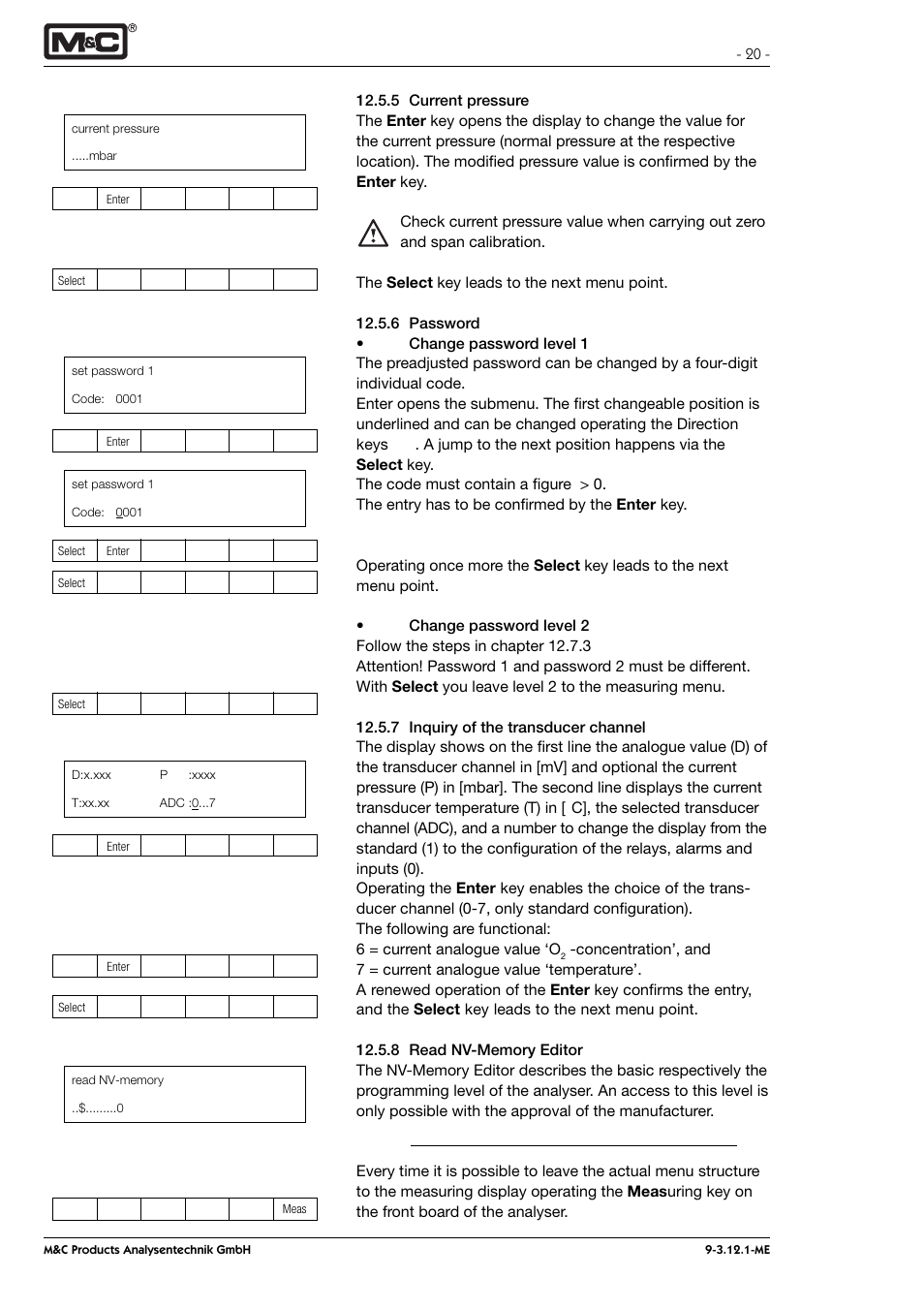 M&C TechGroup PMA 100-L Operator's manual User Manual | Page 20 / 30