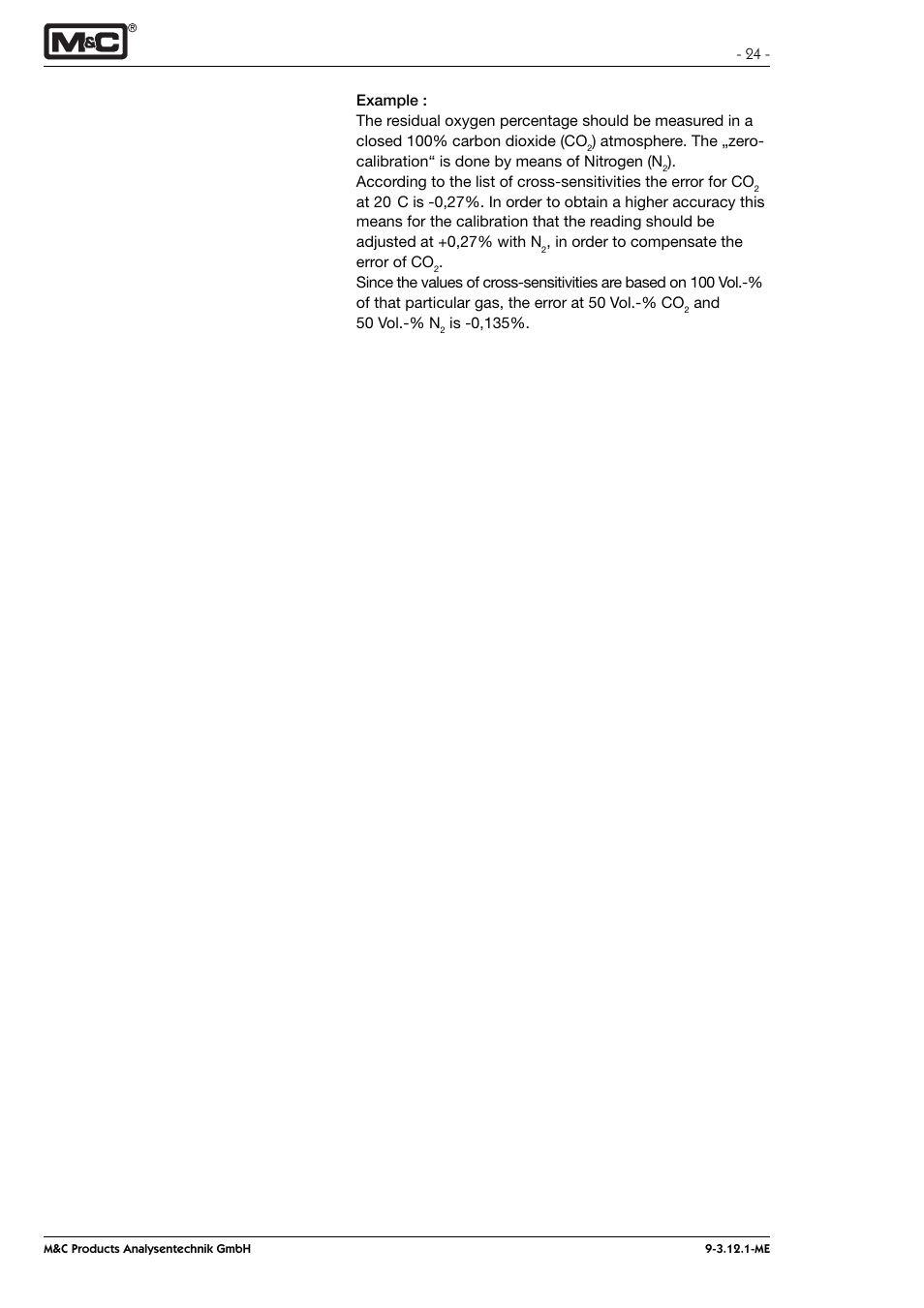 M&C TechGroup PMA 100-L Operator's manual User Manual | Page 24 / 30