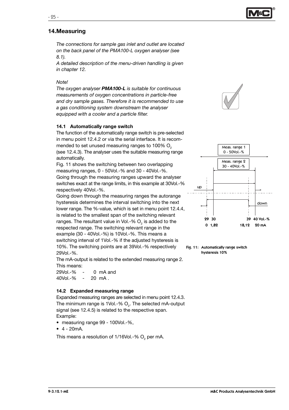 Measuring | M&C TechGroup PMA 100-L Operator's manual User Manual | Page 25 / 30