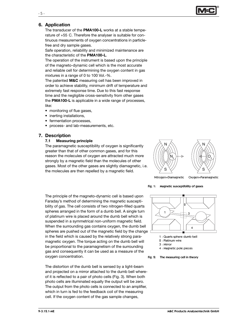 Application, Description | M&C TechGroup PMA 100-L Operator's manual User Manual | Page 5 / 30