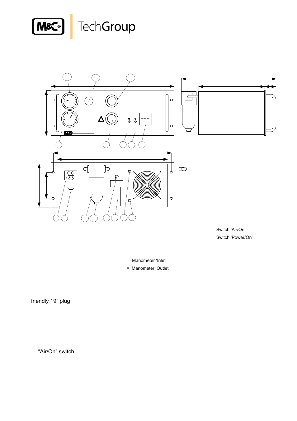Description, Figure 2, Ba-p4 combustion air conditioning unit | 9description, Figure 2 ba-p4 combustion air conditioning unit | M&C TechGroup BA-P4 Operator's manual User Manual | Page 11 / 28