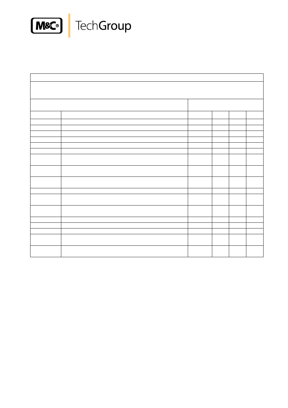 Spare parts list | M&C TechGroup SP2020-H_C_I_BB_F Operator's manual User Manual | Page 21 / 29