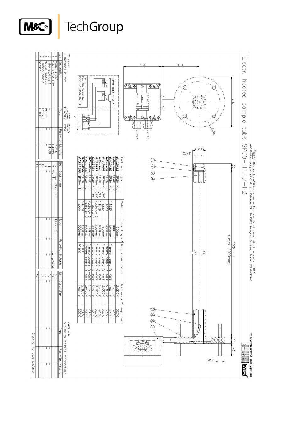 Figure 12, Heated sample tubes sp30 | M&C TechGroup SP2020-H_C_I_BB_F Operator's manual User Manual | Page 28 / 29