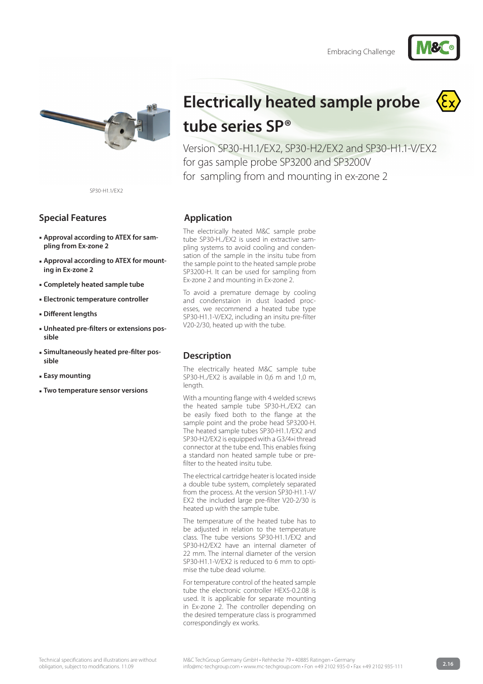 M&C TechGroup SP30-H1.1-V_EX2 Data sheet User Manual | 3 pages