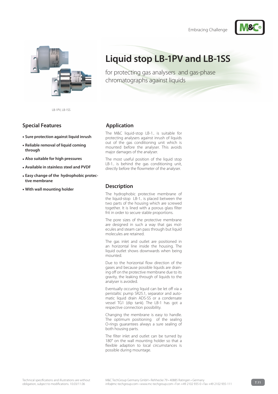 M&C TechGroup LB-1SS Data sheet User Manual | 2 pages