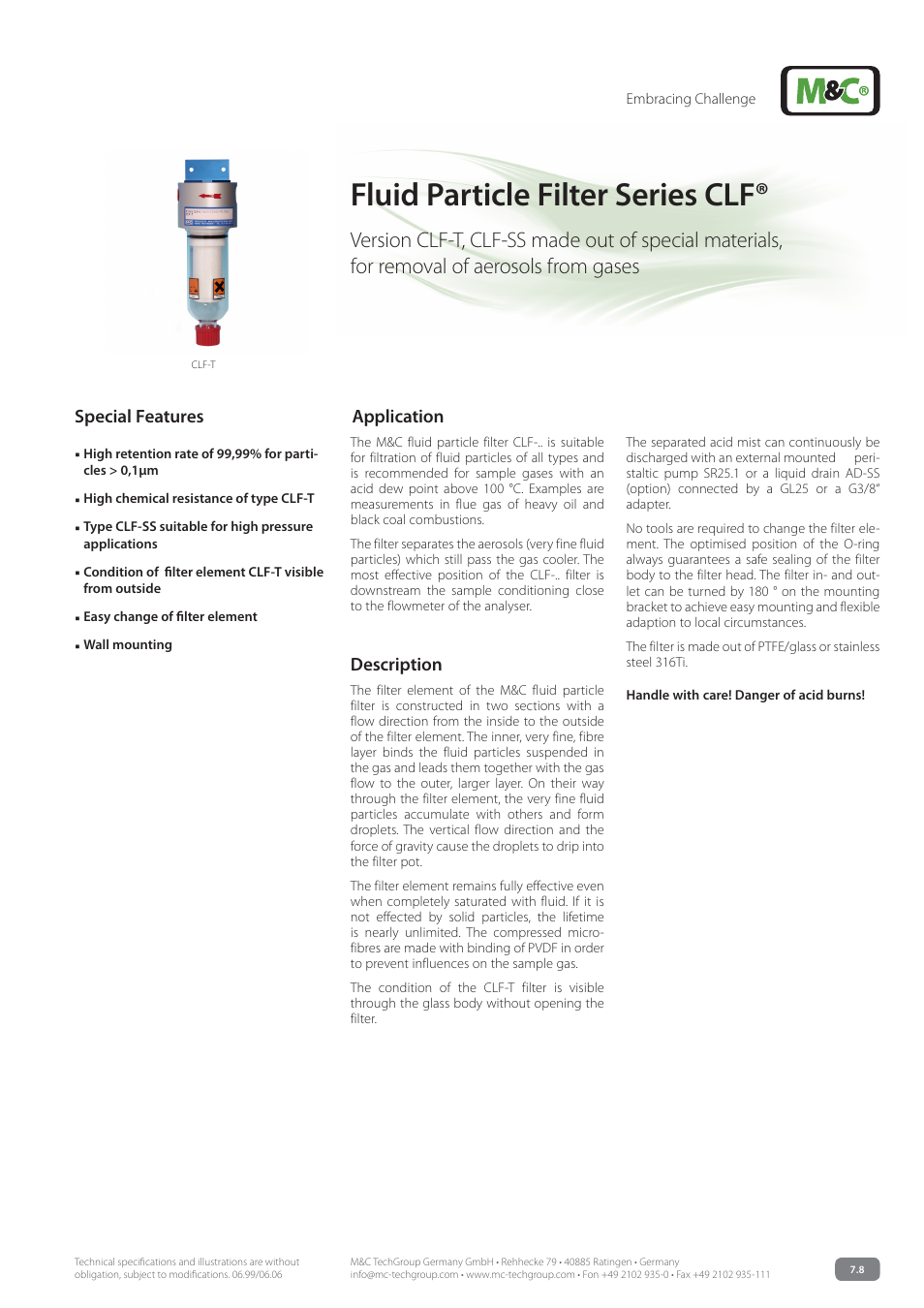 M&C TechGroup CLF-SS Operator's manual User Manual | 3 pages