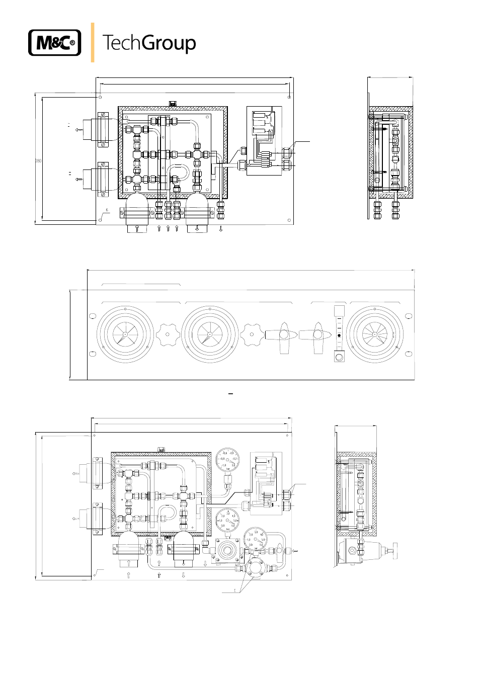 Figure 5, Dilution unit dil-1/h with control panel, S or -s1 | Figure 6, Dilution unit dil-1/h with set -a or -a1, Steuer panel, Figure 6 dilution unit dil-1/h with set -a or -a1 | M&C TechGroup DIL-1_(H) Operator's manual User Manual | Page 12 / 29