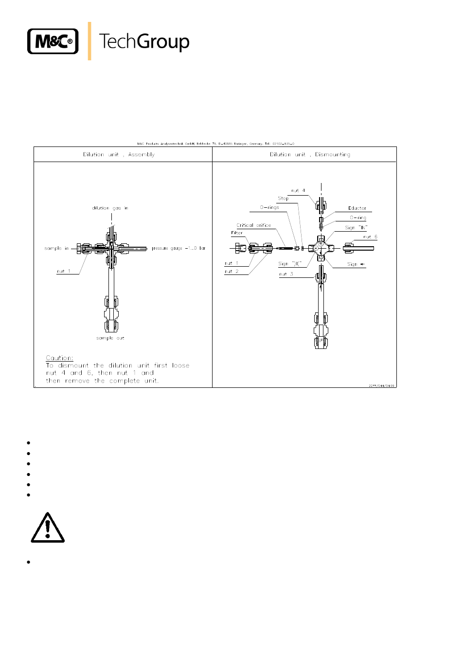 Disassembly of the crosspiece, Figure 13, Explosion drawing of the dilution crosspiece | M&C TechGroup DIL-1_(H) Operator's manual User Manual | Page 26 / 29