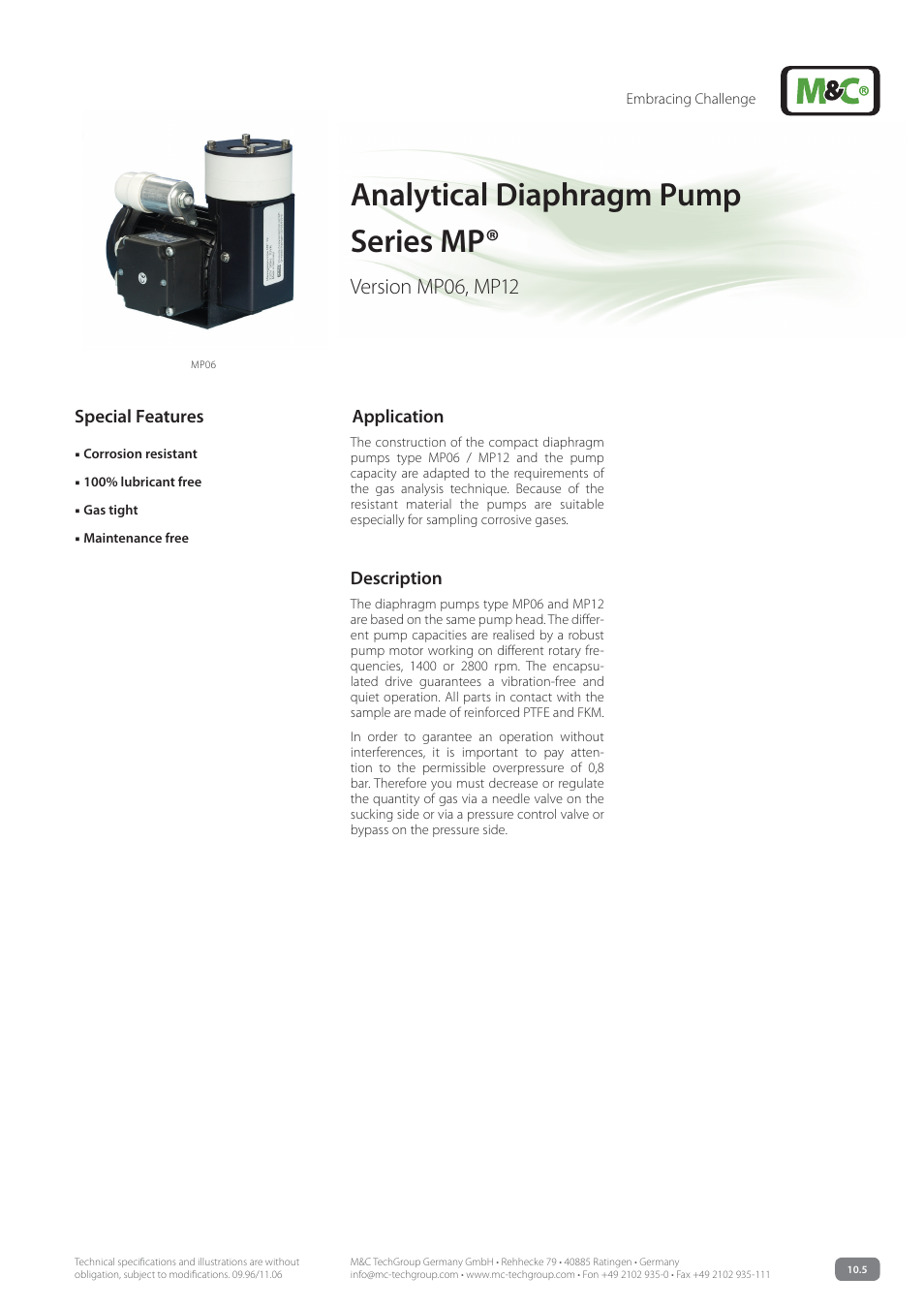 M&C TechGroup MP12 Data sheet User Manual | 2 pages