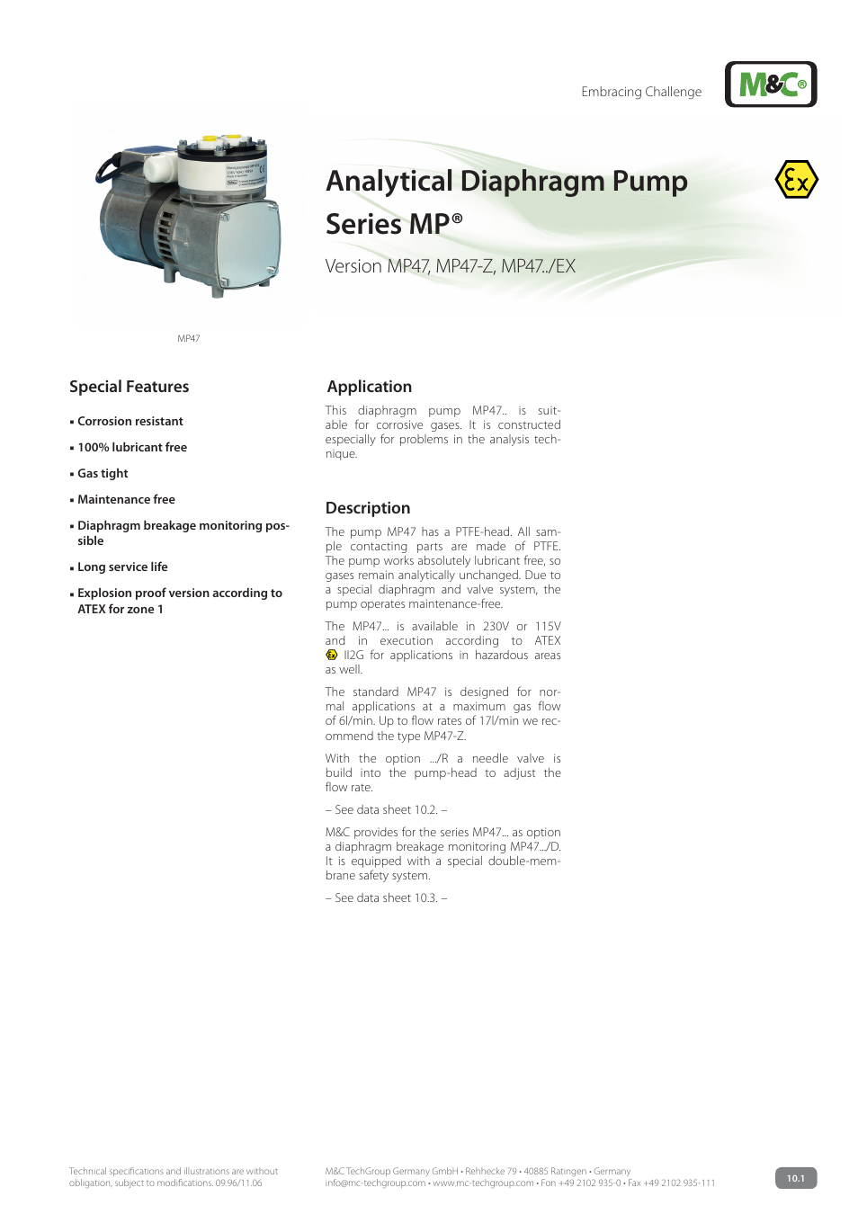 M&C TechGroup MP47.._EX Data sheet User Manual | 2 pages