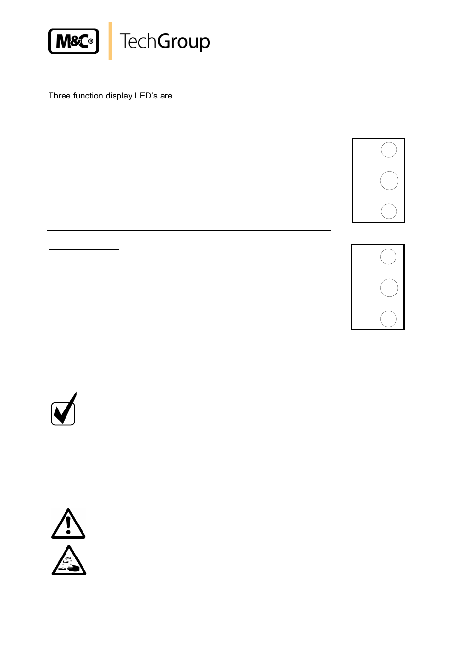 Function sequence and led function display, Closing down | M&C TechGroup ECP3000 Operator's manual User Manual | Page 15 / 30