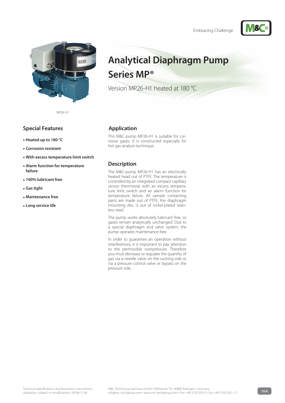 M&C TechGroup MP26-H1 Data sheet User Manual | 2 pages