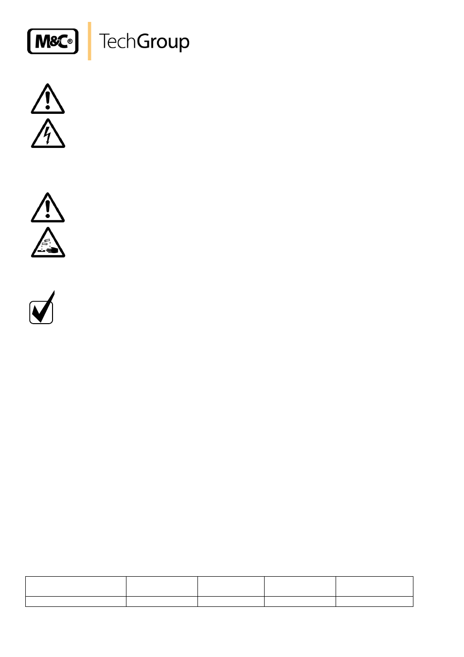 Technical data | M&C TechGroup MP47-Z-BPR150 Operator's manual User Manual | Page 8 / 19