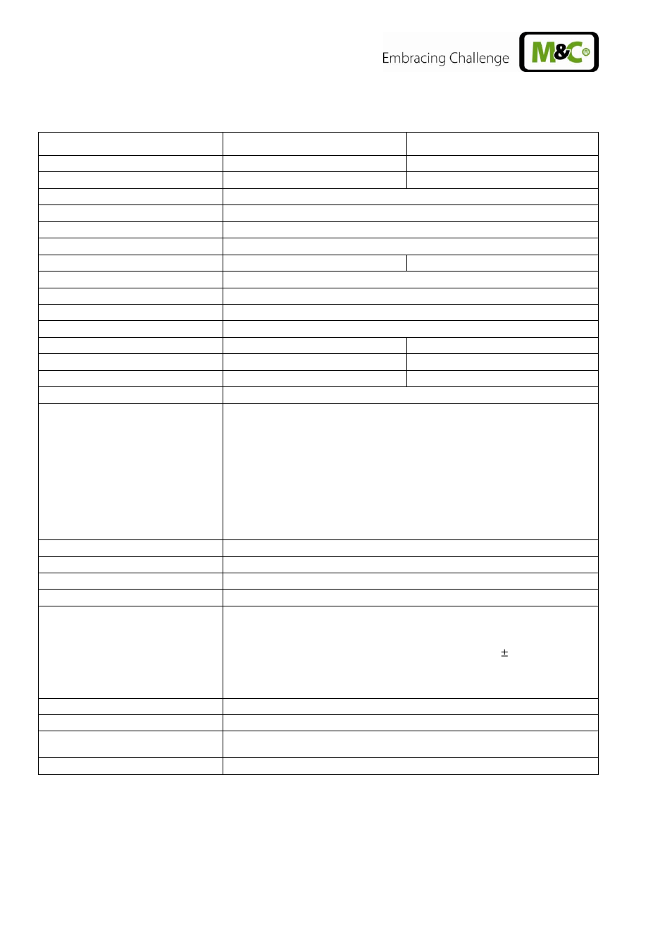 Technical specifications | M&C TechGroup CSS-VC2 Operator's manual User Manual | Page 10 / 56