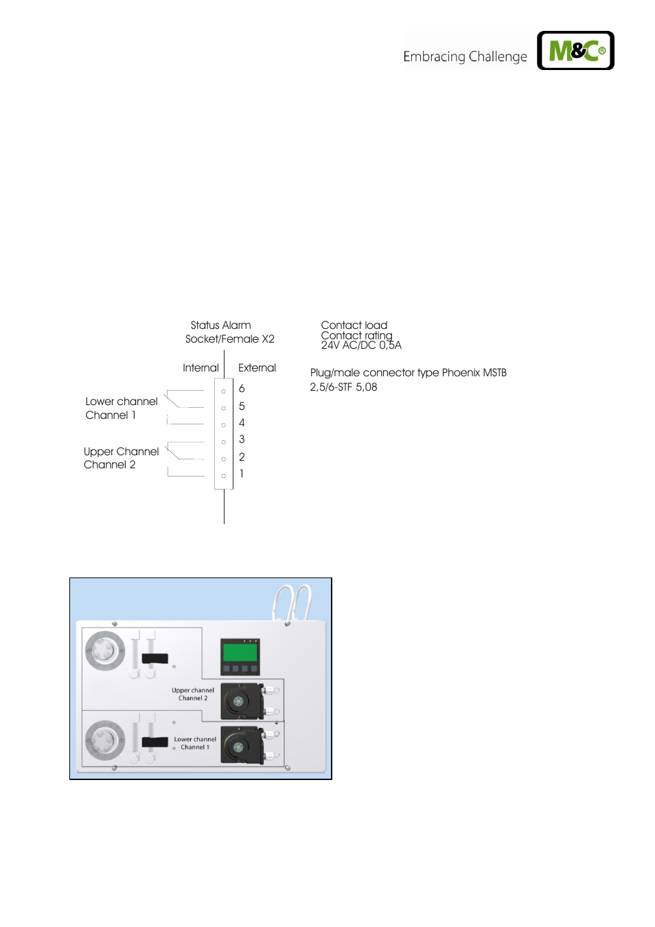 Group connection alarm (art. no. 01g6170), Figure 6, Figure 7 | Upper and lower channel of css-vc2 | M&C TechGroup CSS-VC2 Operator's manual User Manual | Page 21 / 56